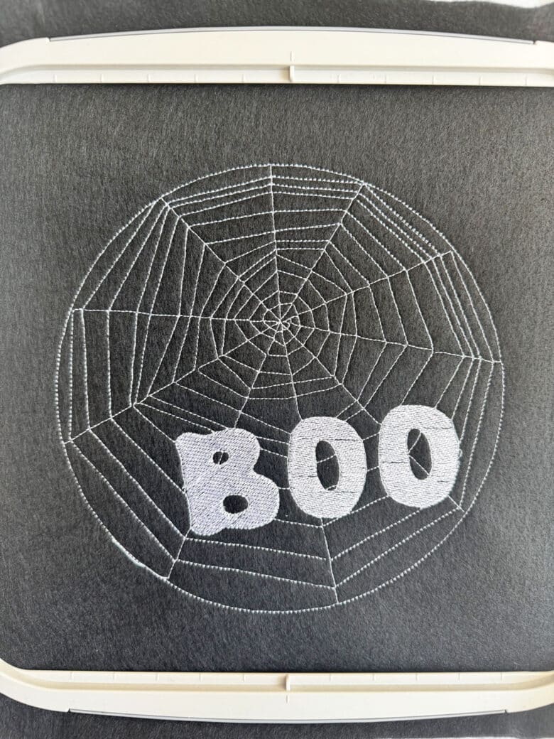 BOO spider web free template and tutorial
