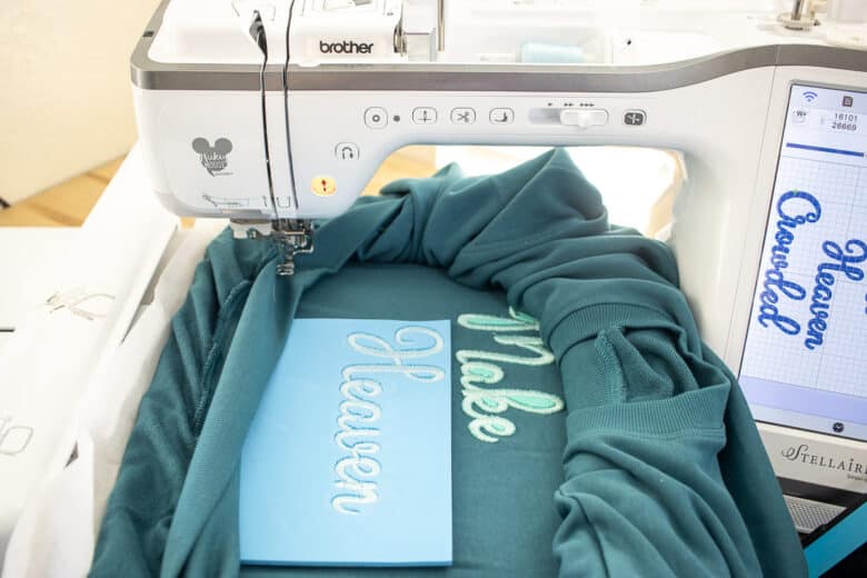add second foam and embroider next word