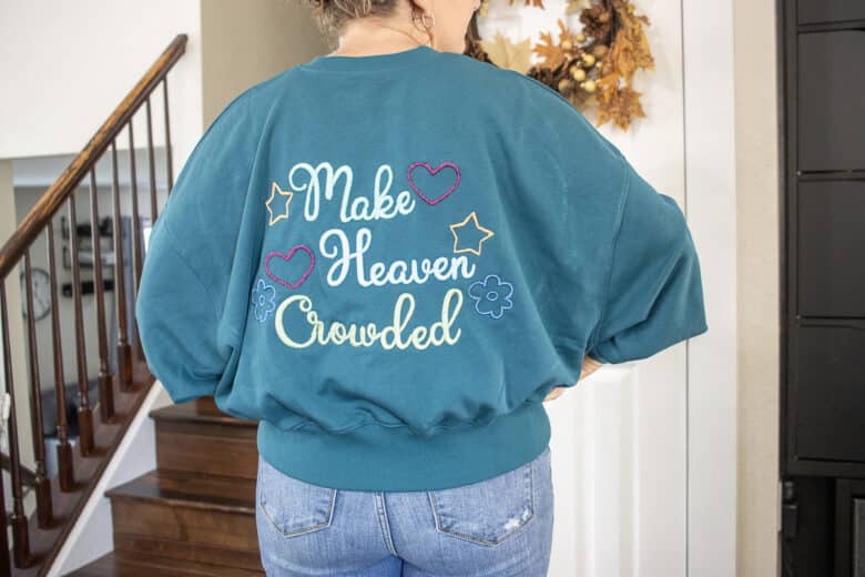 finished puff foam embroidery sweatshirt