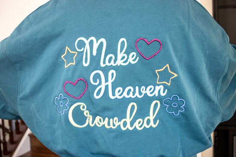 finished sweatshirt