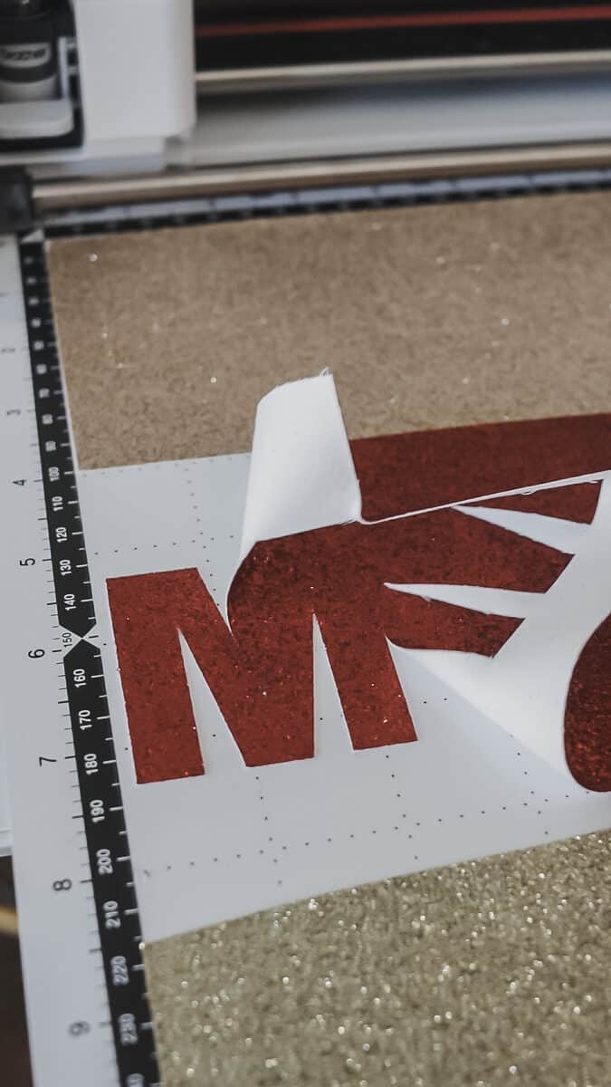 peel extra vinyl to reveal