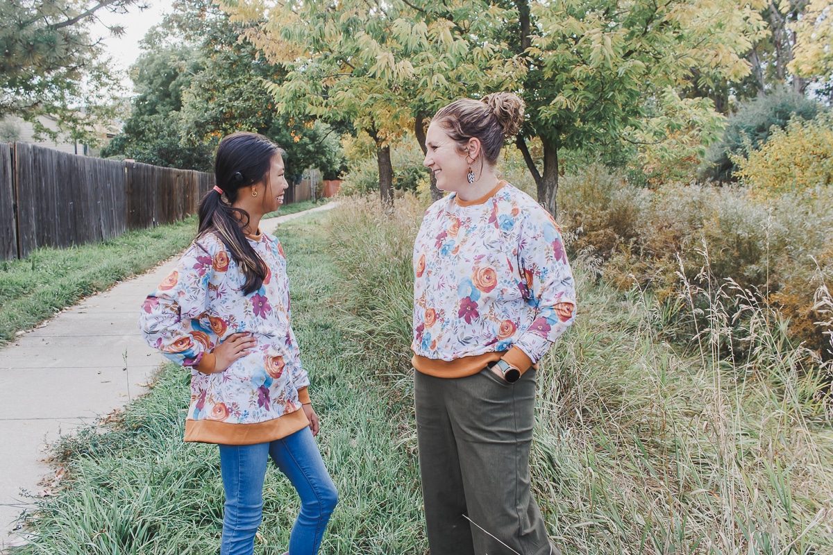 matching fall sweatshirts from free pdf patterns