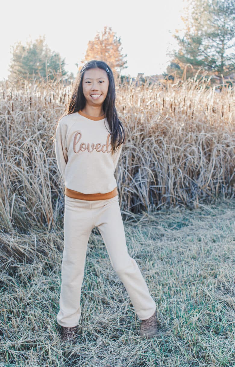 cozy matching set with sweatshirt fleece