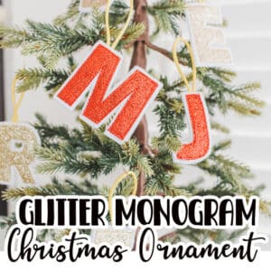 DIY Felt Glitter Monogram ornaments Learn how to make these cute DIY Felt glitter monogram ornaments. You can make with any letter in any sizes for a beautiful and easy ornament. Easy Christmas ornament tutorial.