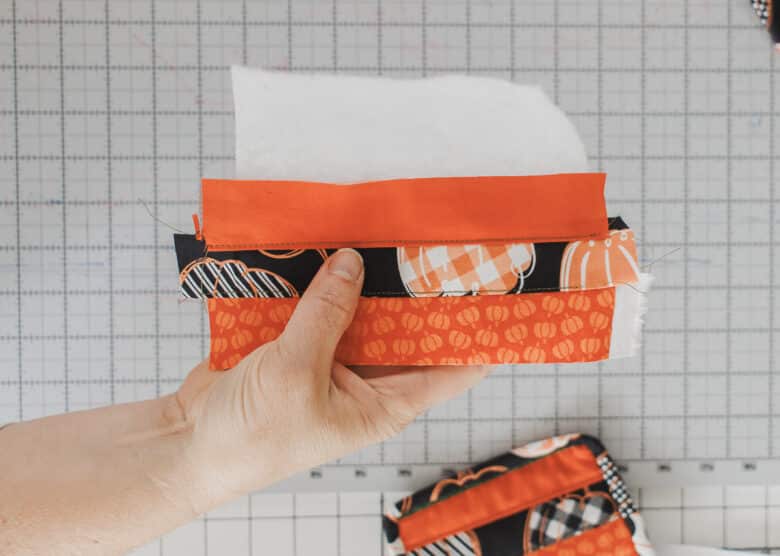 top-stitch each stirp