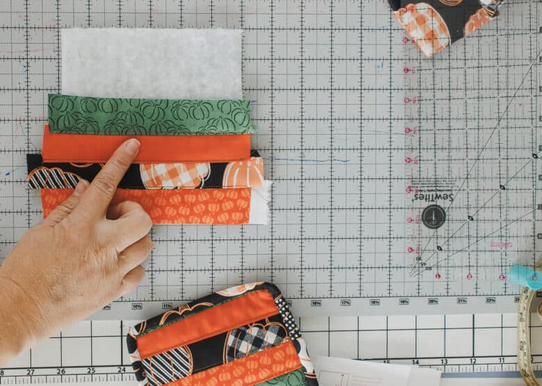 continue adding fabric strips
