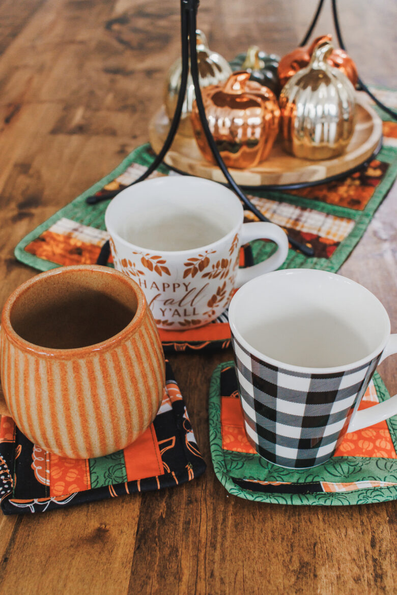 sewing tutorial to make fall mug rugs