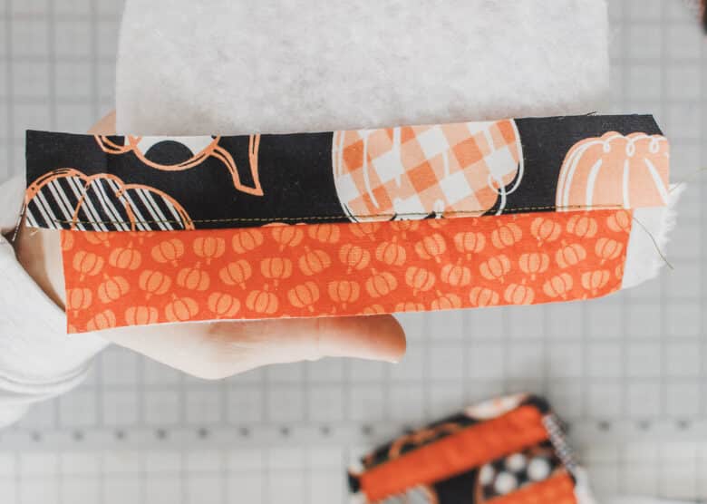 topstitch each new piece