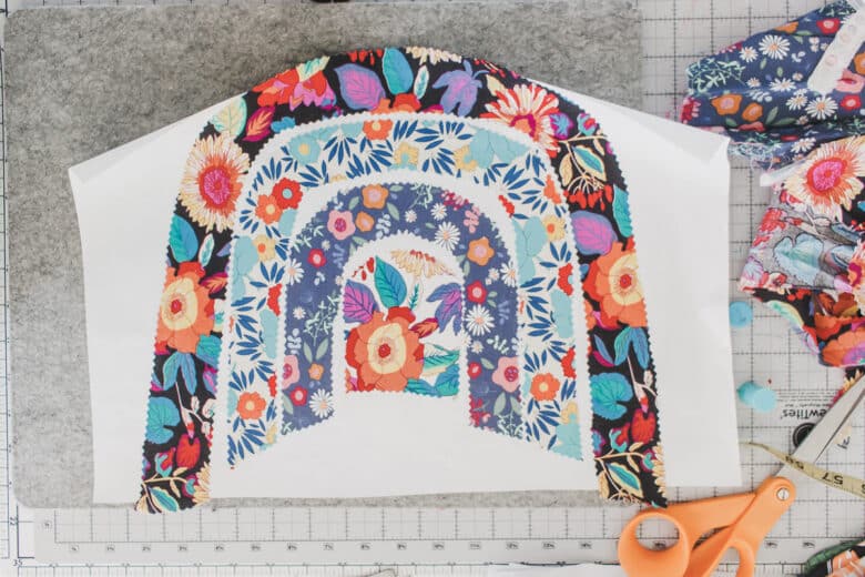 place fabric on fusible web