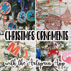 DIY Christmas Ornaments with the Artspira App Lots of DIY Christmas ornament inspiration with the Brother Artspira App. There are so many ways to design ornaments within the app, vinyl, embroidery, sublimation and more! Links to tutorials and ideas.