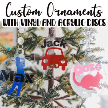 how to create custom ornaments with acrylic discs and vinyl. Christmas ornament tutorial