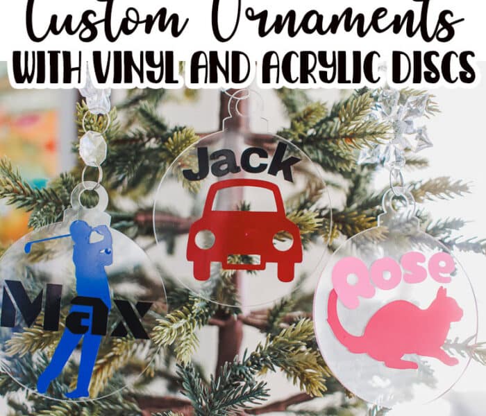 how to create custom ornaments with acrylic discs and vinyl. Christmas ornament tutorial