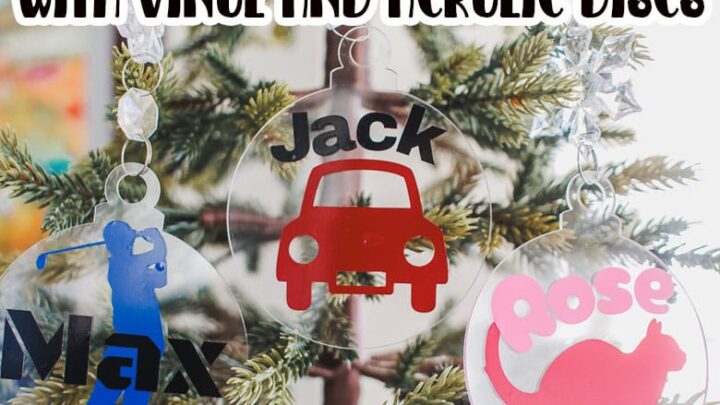 how to create custom ornaments with acrylic discs and vinyl. Christmas ornament tutorial