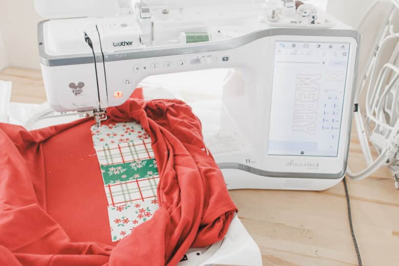 ready to stitch next part of the design.