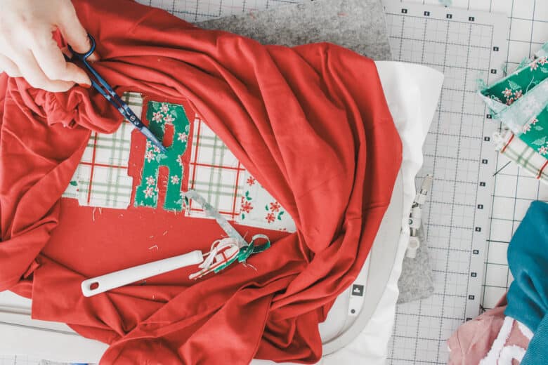 cut out each letters with applique scissors