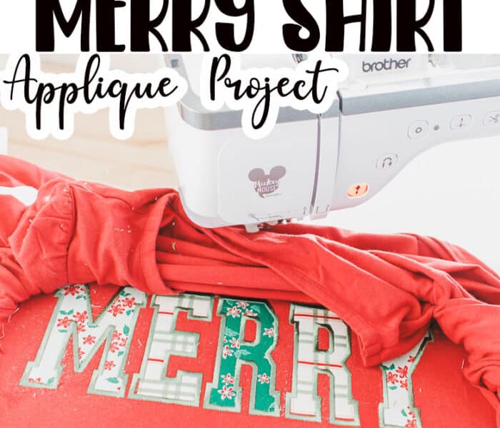Learn how to make a MERRY shirt with applique for a fun Christmas shirt. A fun and easy Christmas shirt tutorial, make with any word, or MERRY like I did with fun Christmas fabric.