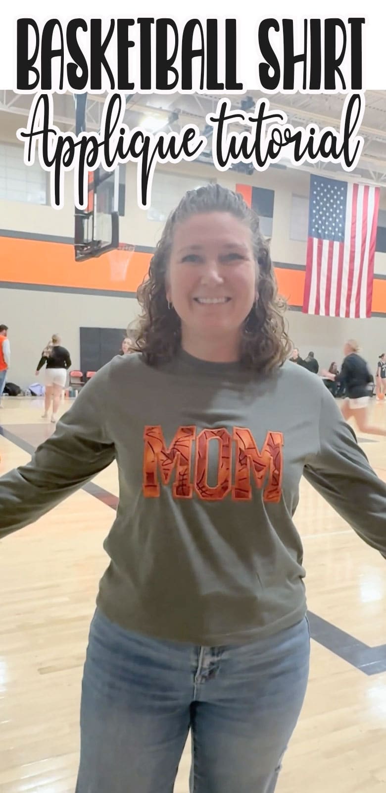 learn how to make this fun Basketball mom shirt with applique. Cute applique project to make for basketball season with your embroidery machine. Supplies and tutorial.