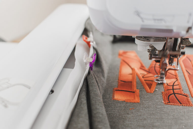 stitch out the last step- the satin stitch