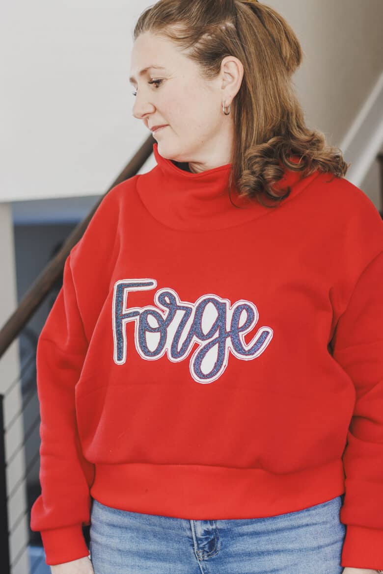 create a team sweatshirt with applique