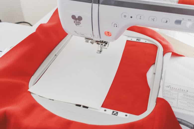 place canvas then stitch bean stitch