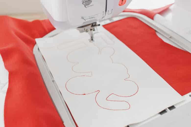 place canvas then stitch bean stitch