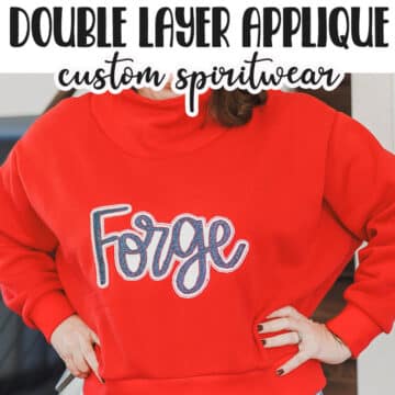Learn how to create double layer applique words on a shirt with faux canvas. Layer the canvas to create a beautiful, sporty shirt with an applique design on your embroidery machine.