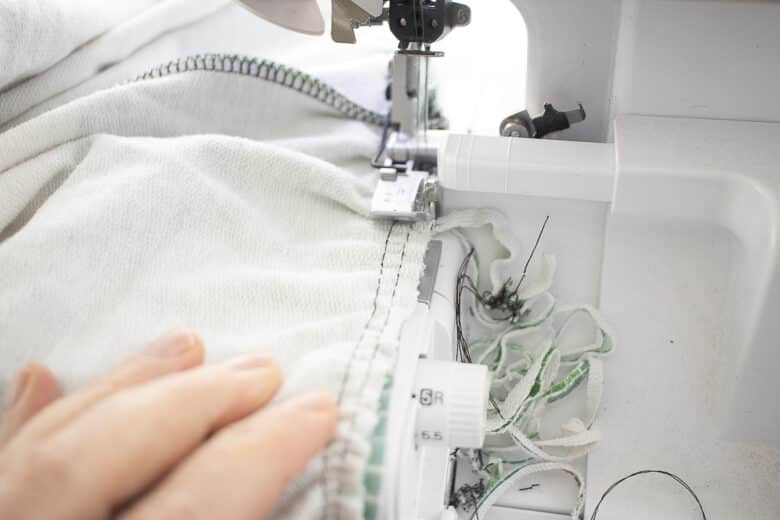 use a serger or zig-zag to sew skirt together