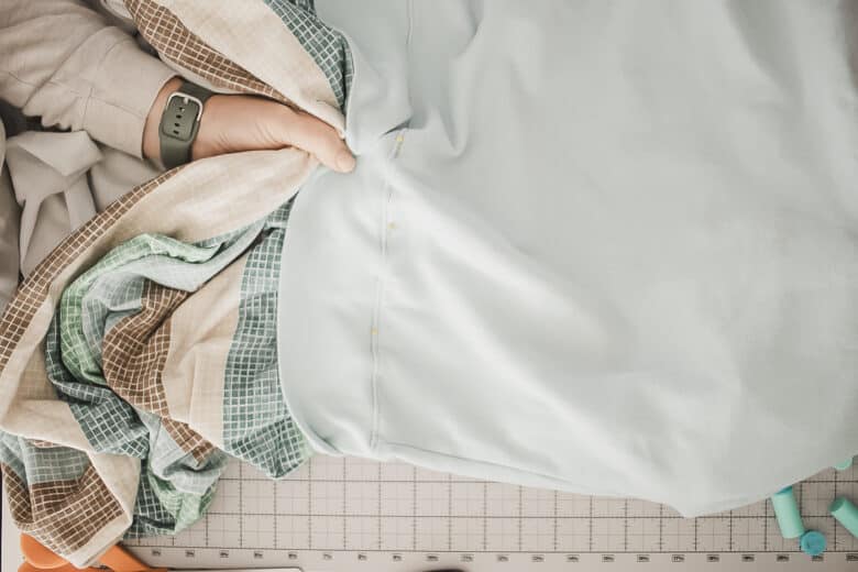 sew the the skirt to sweatshirt