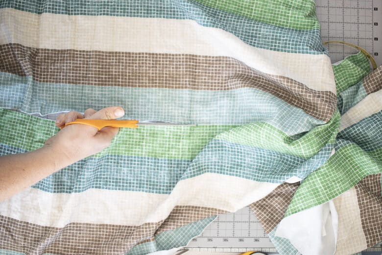 cut fabric into strips