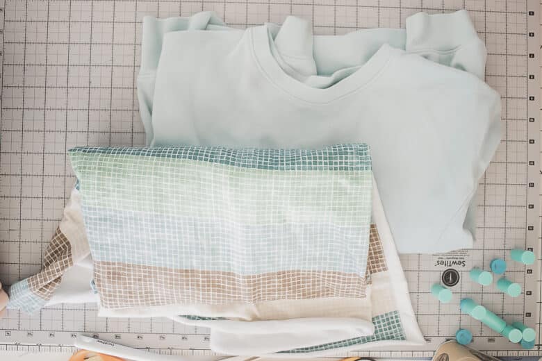 fabric - around 1 yard and sweatshirt