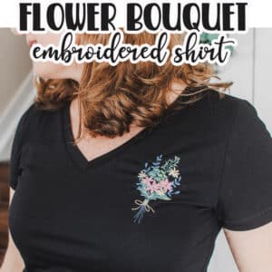 Embroidered Shirt tutorial - Flower Bouquet Learn how to create a simple embroidered shirt with a flower bouquet design. Simple and elegant this flower bouquet on your shirt adds a fun and beautiful detail. Embroidery tutorial to create this look.