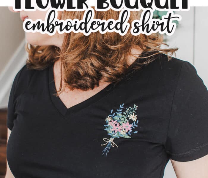 Learn how to create a simple embroidered shirt with a flower bouquet design. Simple and elegant this flower bouquet on your shirt adds a fun and beautiful detail. Embroidery tutorial to create this look.