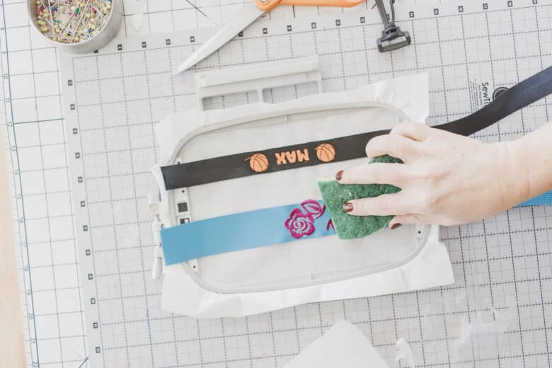 use a sponge or spray bottle to dissolve