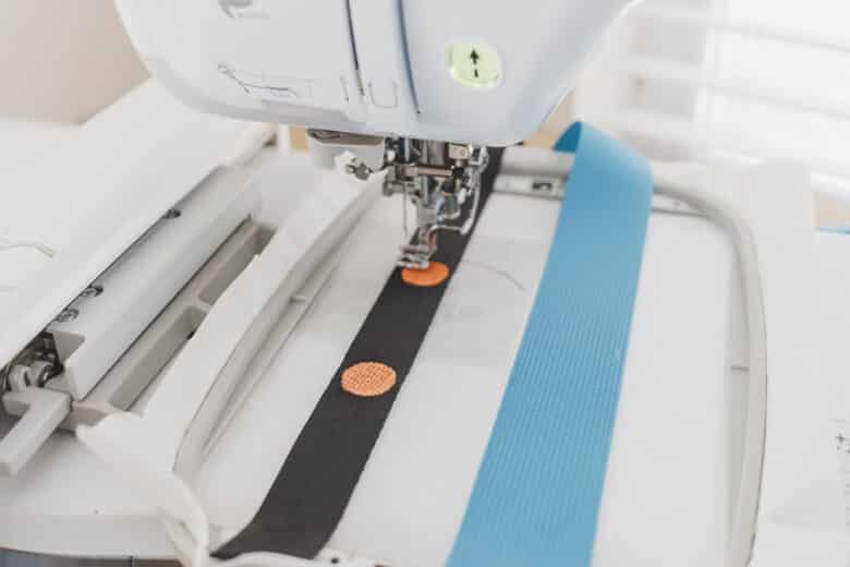 embroider design on strap