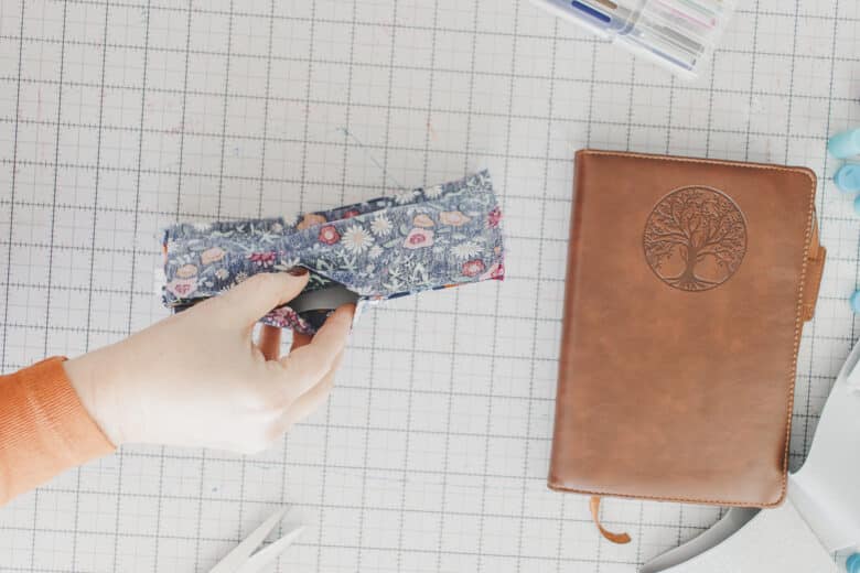 leave an opening to turn fabric