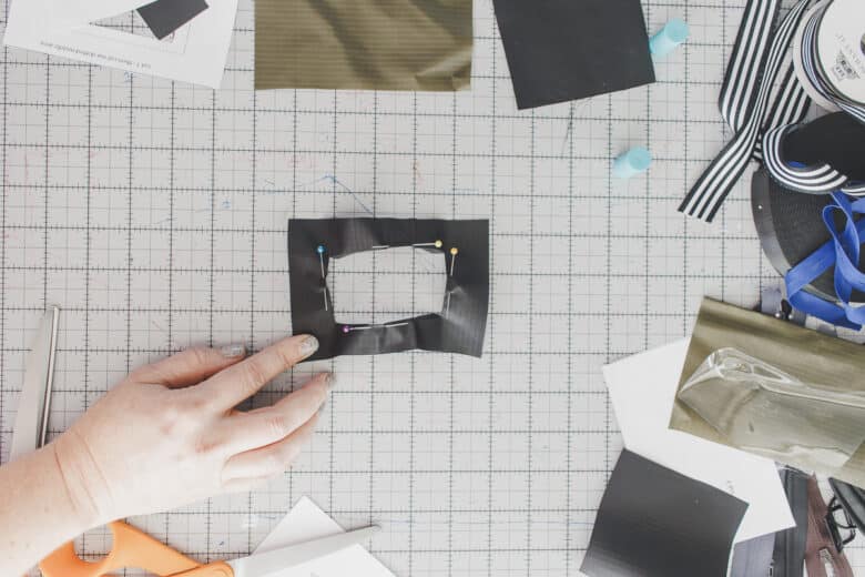 fold back the seam allowance and pin