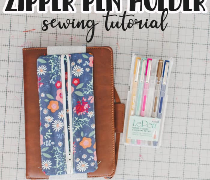 learn how to sew a notebook pen holder with a zipper in this fun and easy sewing tutorial. Create the perfect zippered pen holder that works with nearly any hard cover journal.