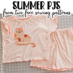Learn how to sew summer pjs, using two free pdf patterns. Cute and easy summer pjs with free sewing patterns and tutorials. Add sublimation for easy personalization as well.