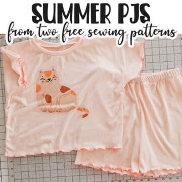 Learn how to sew summer pjs, using two free pdf patterns. Cute and easy summer pjs with free sewing patterns and tutorials. Add sublimation for easy personalization as well.