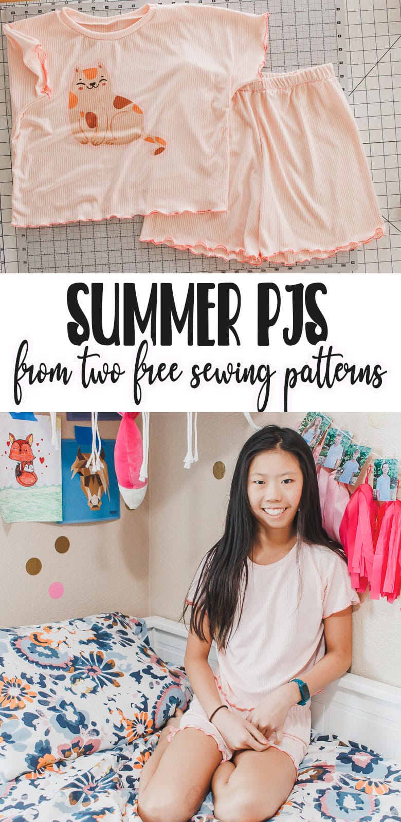 How to sew Summer Pjs - two free pdf patterns - Life Sew Savory