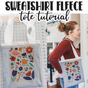 Sew up a quick and easy tote bag with sweatshirt fleece. This tote bag tutorial is a perfect first sewing project and also has a cute border detail. Add sublimation for a quick decoration.