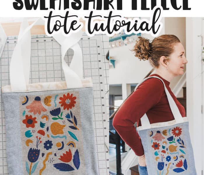Sew up a quick and easy tote bag with sweatshirt fleece. This tote bag tutorial is a perfect first sewing project and also has a cute border detail. Add sublimation for a quick decoration.