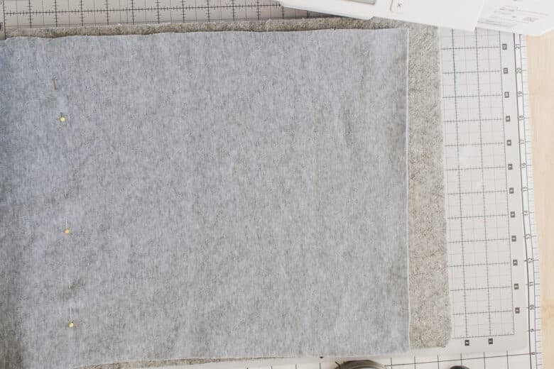 place front on pressing mat