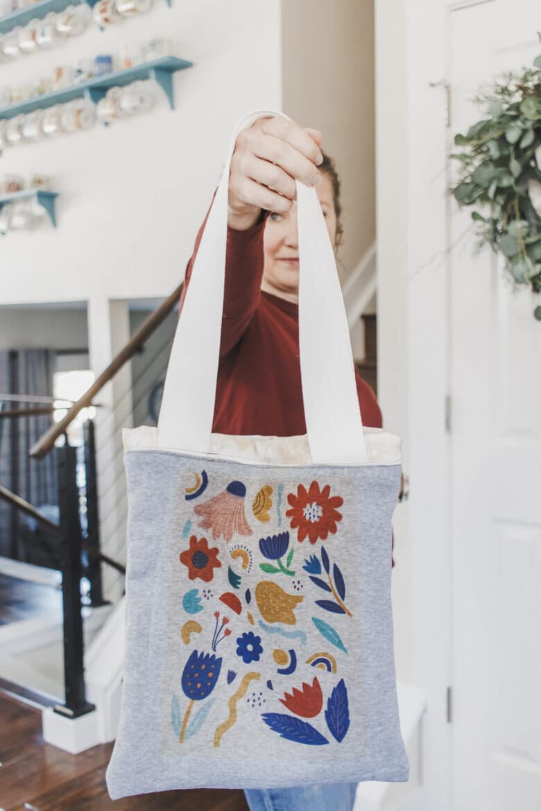 sweatshirt fleece tote bag tutorial