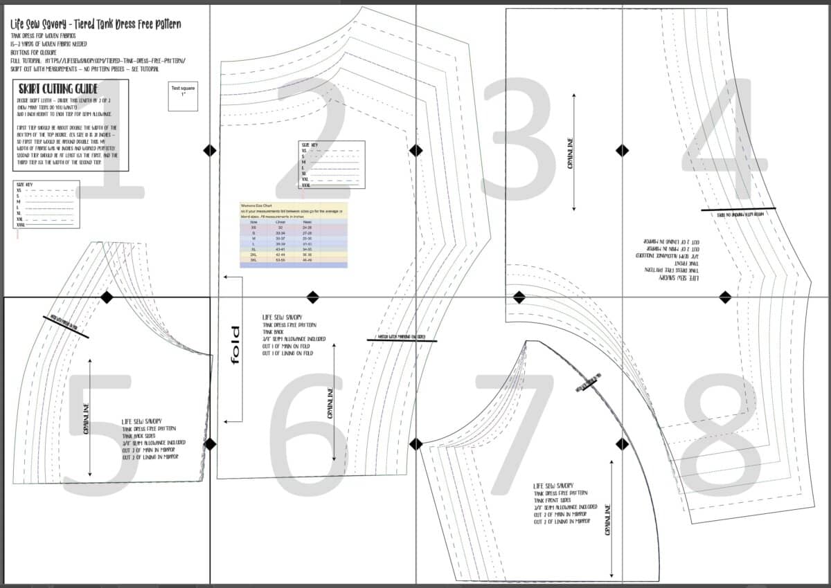 pattern layout for sundress bodice
