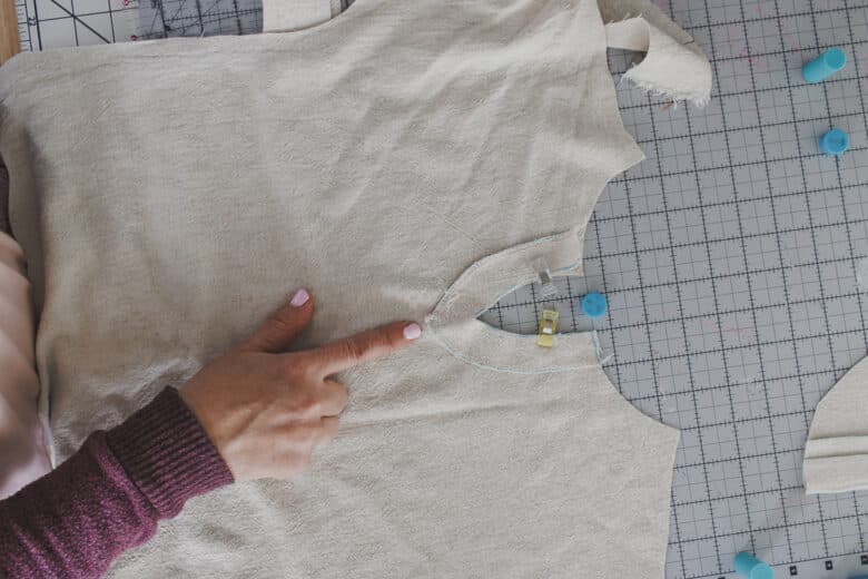 line up on fabric
