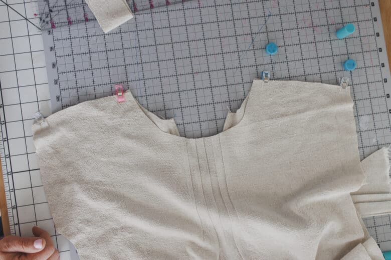 sew together at shoulders