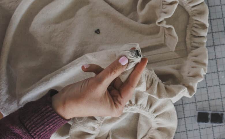 sew flush with side to back