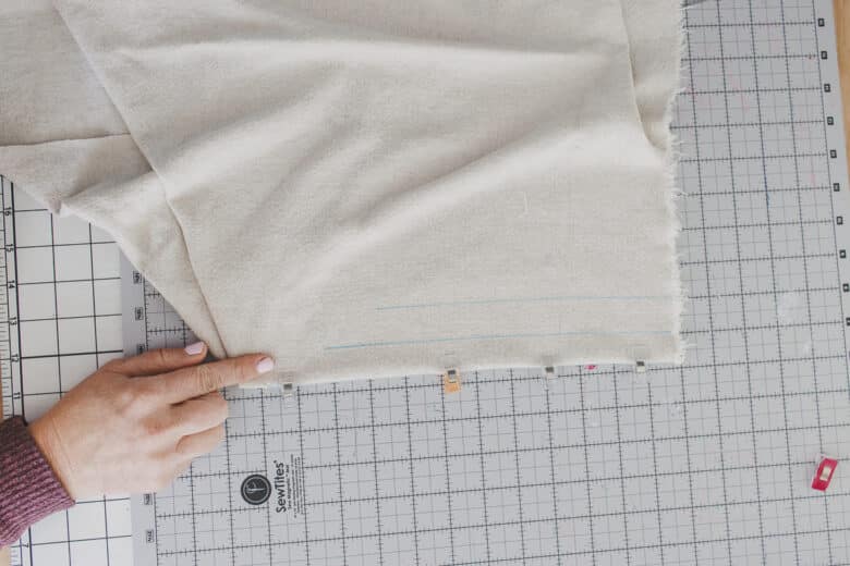 sew pleats on front