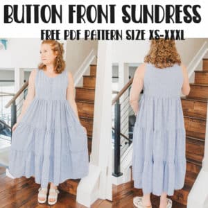 button front tank dress sewing pattern and tutorial